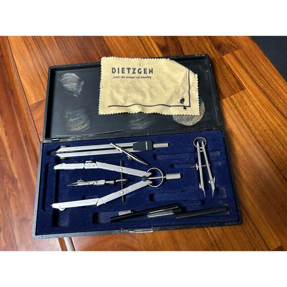 Vintage Dietzgen Drafting Compass Set Made in Germany - Picture 2 of 9